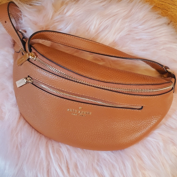 Belt bag leathered pebble gingerbread kate spade nwt - Picture 1 of 5